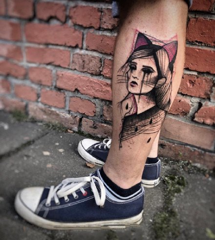 有点暗黑的红黑色调的一组纹身图案9张