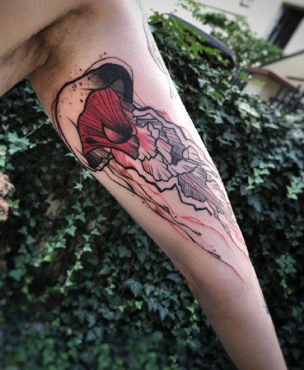 有点暗黑的红黑色调的一组纹身图案9张