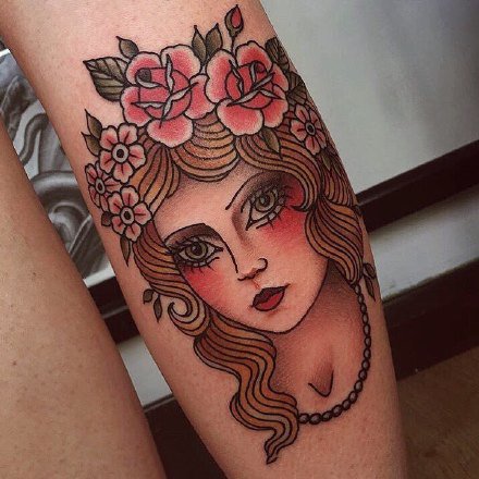 18张old school风格的摩登女郎纹身图案