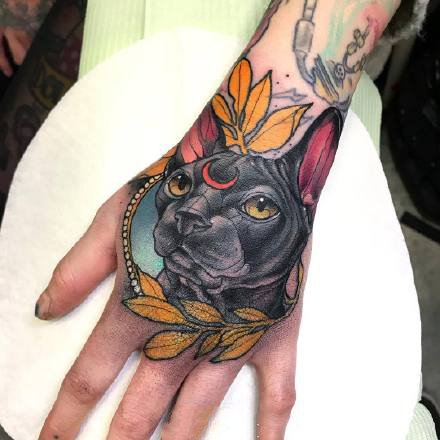 日式格调的一组淘气猫纹身作品赏析