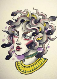 27张关于女郎的黑灰创意手稿图案