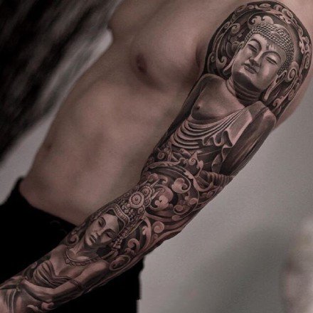 细腻的一组欧美写实大臂等​纹身作品9张