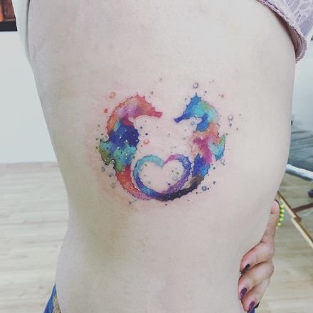 水彩刺青图：18张水彩风格的小清新纹身图案