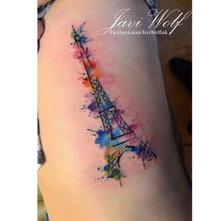 水彩刺青图：18张水彩风格的小清新纹身图案