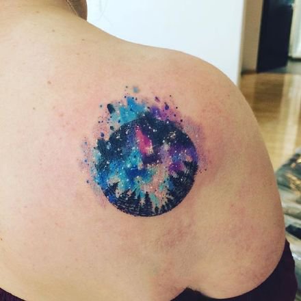 水彩刺青图：18张水彩风格的小清新纹身图案