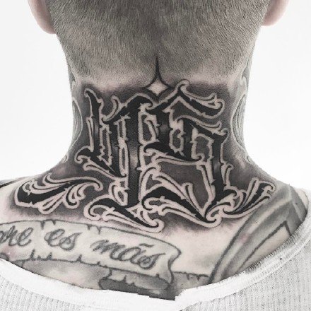 霸气的一组黑色男士花体字纹身图案赏析