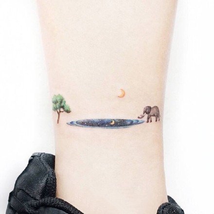 45张适合女生的小清新小彩色纹身图案