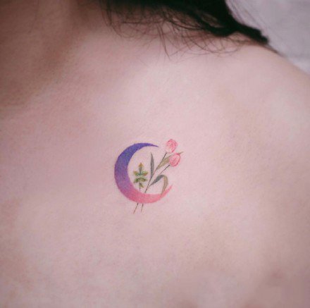 45张适合女生的小清新小彩色纹身图案