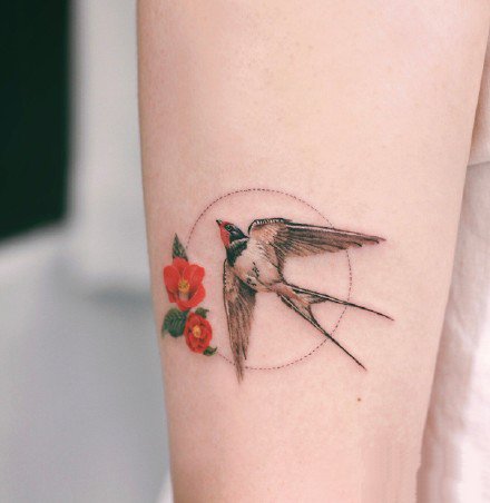 45张适合女生的小清新小彩色纹身图案