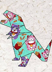 一组彩色的折纸纹身手稿素材