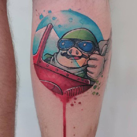 可爱的一组卡哇伊水彩风格卡通纹身图