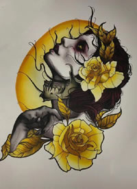 25张schoo风格欧美女郎手稿图案