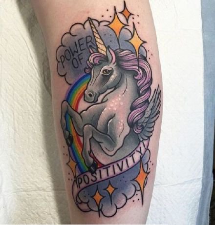 独角兽刺青：好看的一组独角兽纹身图案9张