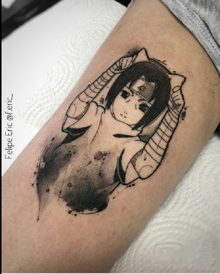 勾起一波童年回忆的简约卡通动漫小纹身