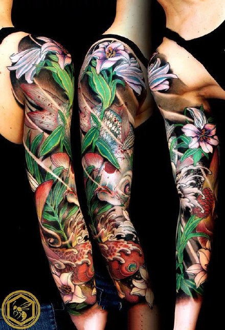 27张漂亮的花臂、花腿纹身作品赏析