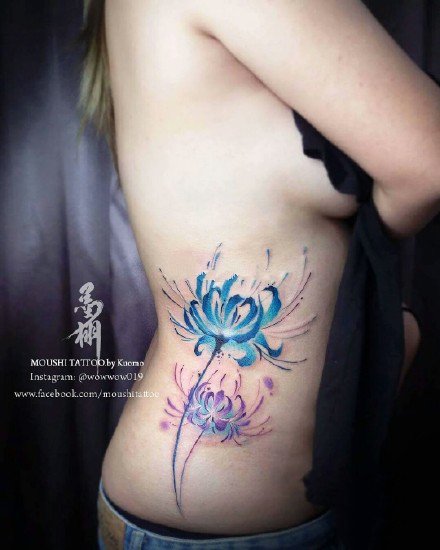 漂亮唯美的一组彼岸花纹身图案