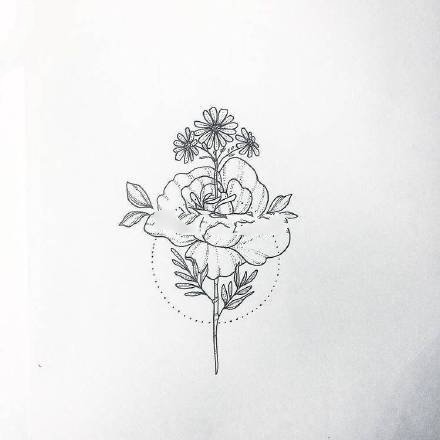 适合小臂的几何线条小清新纹身手稿