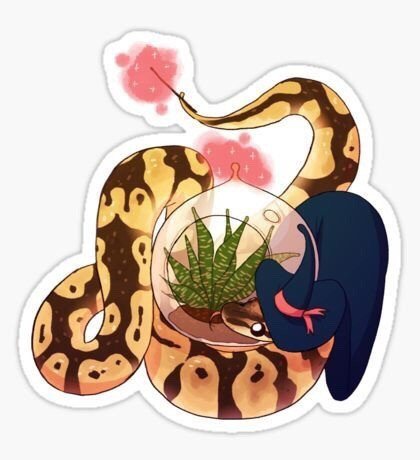 可以当纹身图案的卡通蜥蜴和蛇纹身手稿