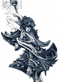 战士武士的一组铠甲勇士纹身手稿