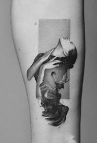 写实点刺：一组写实风格的点刺小纹身图片