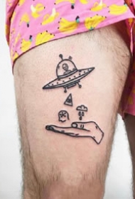 趣味的一组涂鸦线条小纹身图案赏析