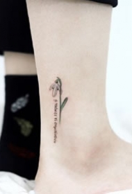 纹在脚踝上的9张小清新简约纹身作品