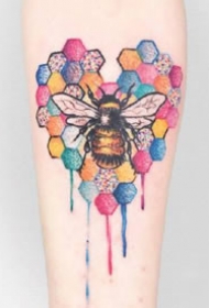 适合小腿和小臂的一组小清新水彩纹身作品