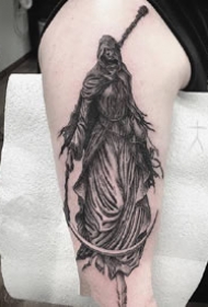 欧美暗黑风格的一组深黑色点刺纹身作品