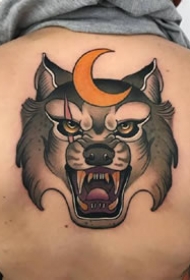 龇牙咧嘴的一组oldschool动物系列纹身图案