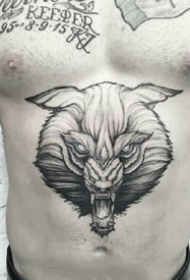 小黑色的一组点刺和线组成的小纹身图片