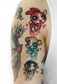 勾起一波童年回忆的简约卡通动漫小纹身