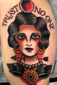 一组old school风格的欧美女郎纹身