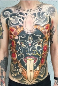 school风格的大满背纹身作品图案9张