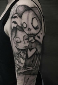 暗黑风格的一组卡通插画素描纹身图片