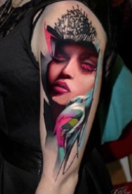 一波欧美彩色写实风格的人像纹身