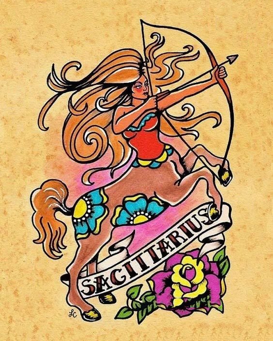 十二星座的一组school版纹身手稿