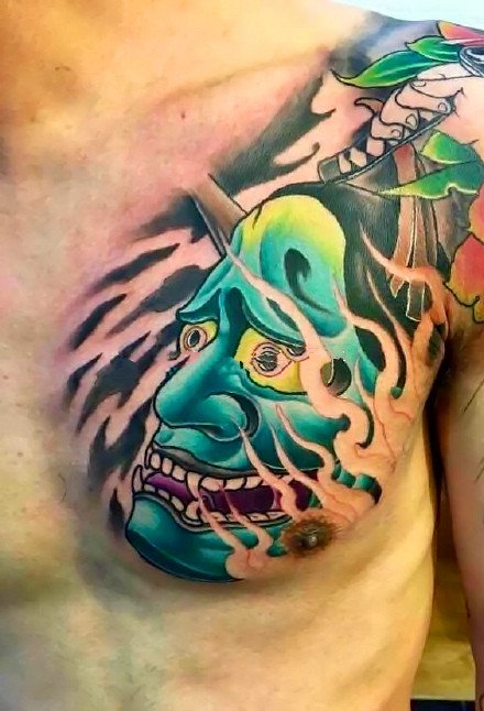 彩色般若：很漂亮的一组彩色般若纹身图案