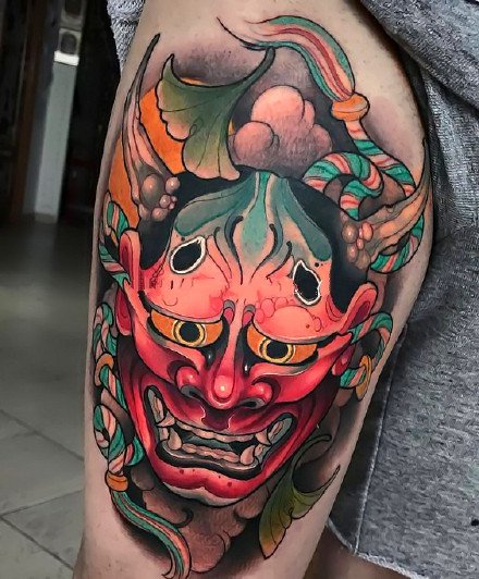 彩色般若：很漂亮的一组彩色般若纹身图案