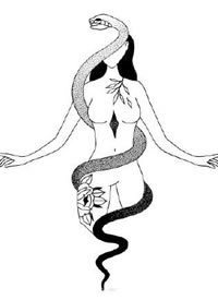 一组黑色的清爽小蛇纹身手稿图案