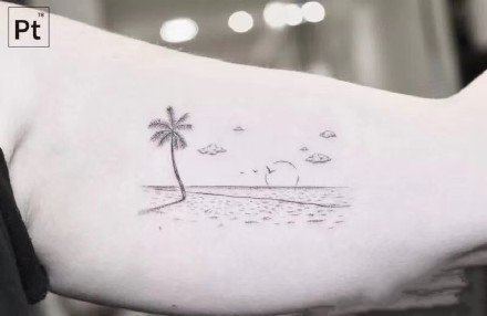 纹在胳膊上的一组好看的简约小清新纹身图案