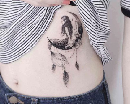 小清新的一组女生唯美捕梦网纹身图案