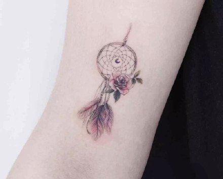 小清新的一组女生唯美捕梦网纹身图案