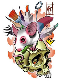 25张newschool风格的动物等彩色纹身手稿