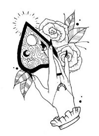 黑色的一组创意点刺小图纹身线稿