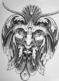 16张个性的暗黑点刺纹身手稿图案