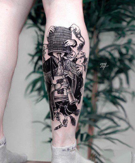 黑色的一组个性暗黑纹身图案27张