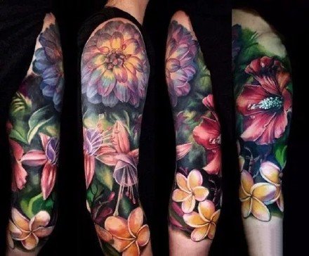 梦幻炫彩的一组大花臂纹身作品欣赏