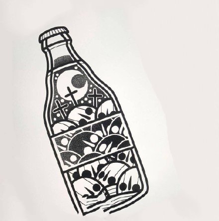 一组玻璃瓶瓶罐罐的纹身图片欣赏