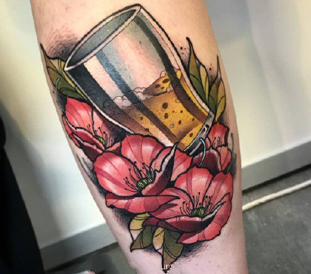 一组玻璃瓶瓶罐罐的纹身图片欣赏