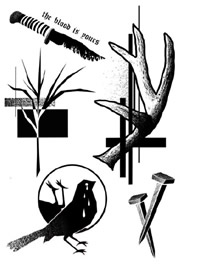 26张黑色的点刺设计感手稿图片